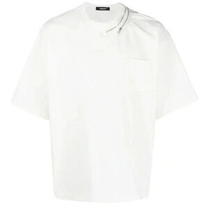 Undercover Oversized White Zipper Tee| Medium